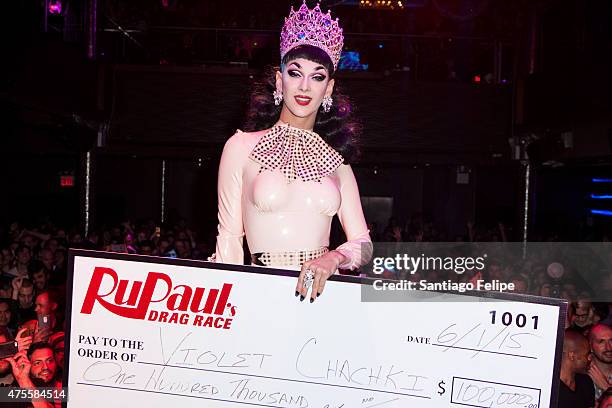 Winner of "RuPaul's Drag Race" Season 7, Violet Chachki at Stage48 on June 1, 2015 in New York City.