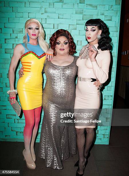 Pearl, Ginger Minj and Violet Chachki attend "RuPaul's Drag Race" Season 7 Finale And Coronation at Stage48 on June 1, 2015 in New York City.