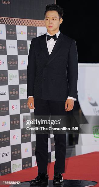 Park Yoo-Chun attends the 51st Baeksang Arts Awards at Grand Peace Palace in Kyung Hee University on May 26, 2015 in Seoul, South Korea.