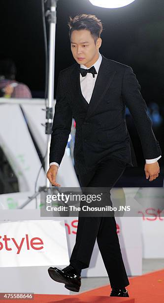 Park Yoo-Chun attends the 51st Baeksang Arts Awards at Grand Peace Palace in Kyung Hee University on May 26, 2015 in Seoul, South Korea.