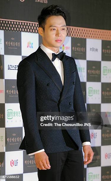 Park Yoo-Chun attends the 51st Baeksang Arts Awards at Grand Peace Palace in Kyung Hee University on May 26, 2015 in Seoul, South Korea.