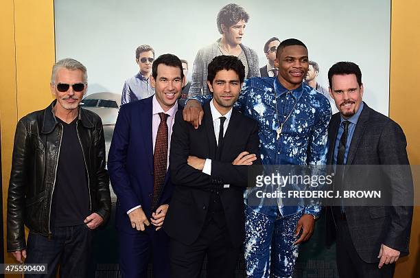 Actor Billy Bob Thornton , writer/director Doug Ellin , actor Adrien Grenier , basketball player Russell Westbrook and actor Kevin Dillon pose on...