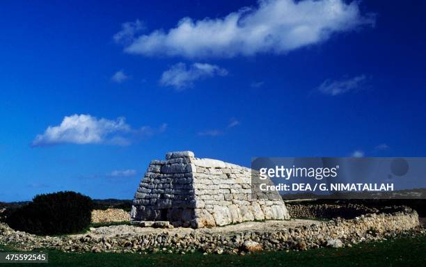 Naveta of Es Tudons, megalithic chamber tomb, Minorca, Balearic Islands, Spain. Bronze Age.