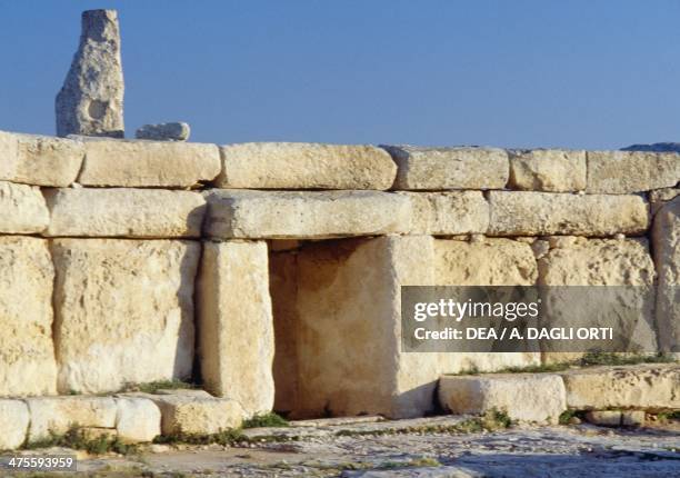Megalithic temple of Hagar Qim , Malta. Ggantija phase, 3200-2500 BC.