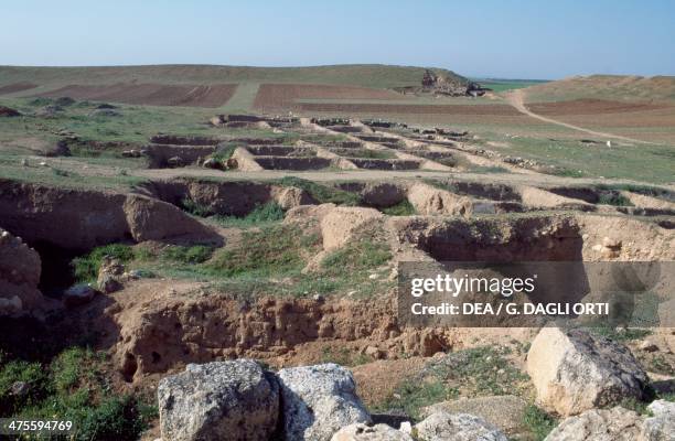 Ruins of Ebla, 2400-2250 BC, 60 km from Aleppo, Syria. Eblaite civilisation, 3rd millennium BC.