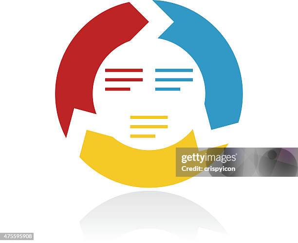 color chevron chart icon - large circle infographic stock illustrations