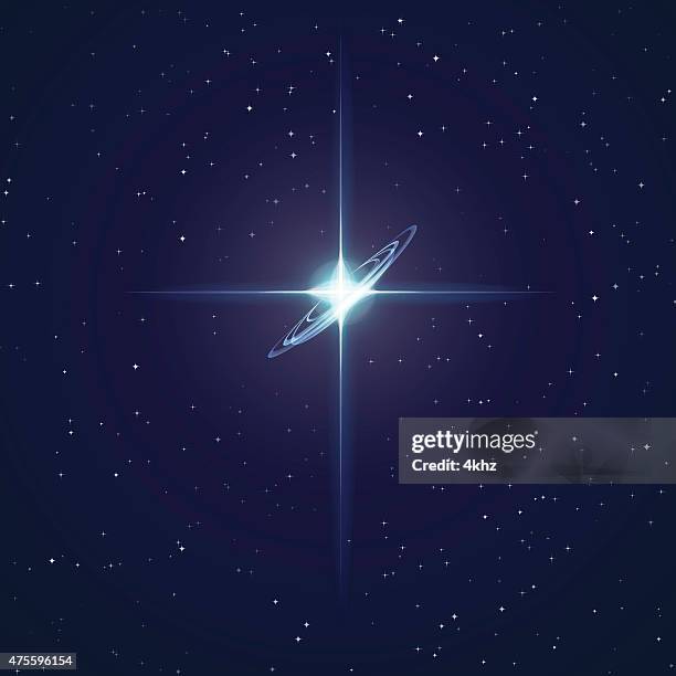 ilustraciones, imágenes clip art, dibujos animados e iconos de stock de estrella brillante de espacio vectorial de stock de fondo - north star
