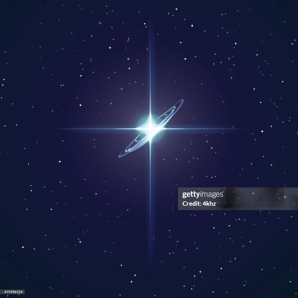 Glowing Star Stock Vector Space Background