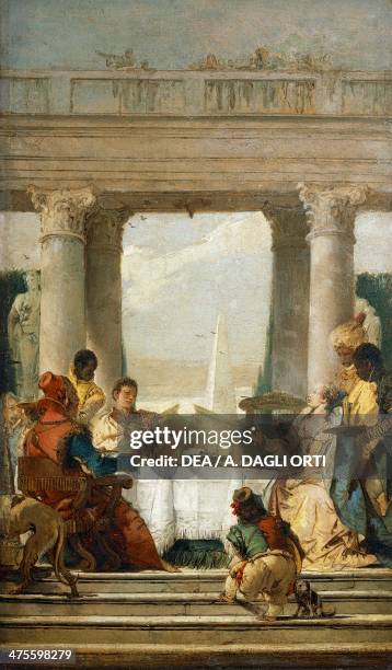 The Tragedy of Antony and Cleopatra, the Banquet by Giovanni Battista Tiepolo , oil on canvas, 67x41 cm. 18th century. Stoccolma, Stockholms...