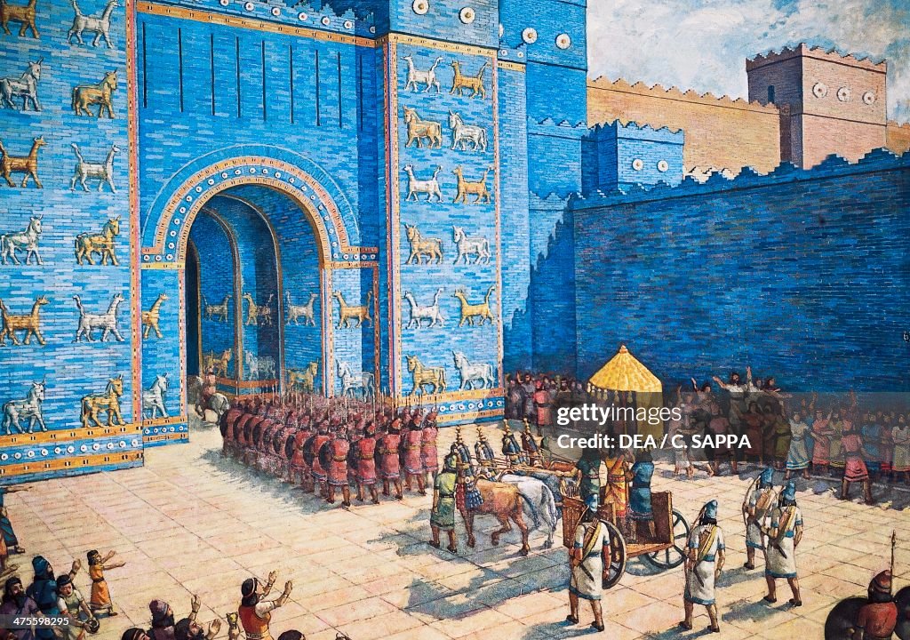 Reconstruction of Ishtar Gate in ancient Babylon