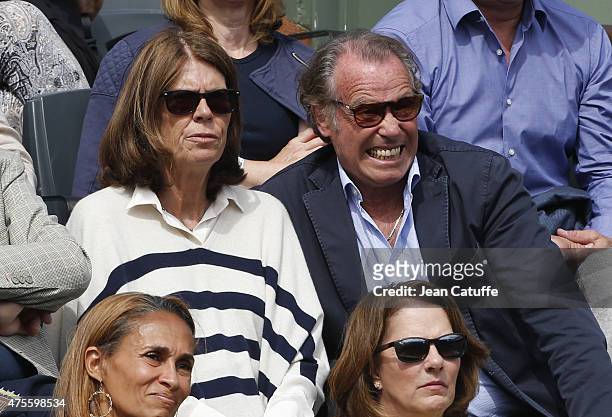Michel Leeb and his wife Beatrice Leeb attend day 9 of the French Open 2015 at Roland Garros stadium on June 1, 2015 in Paris, France.