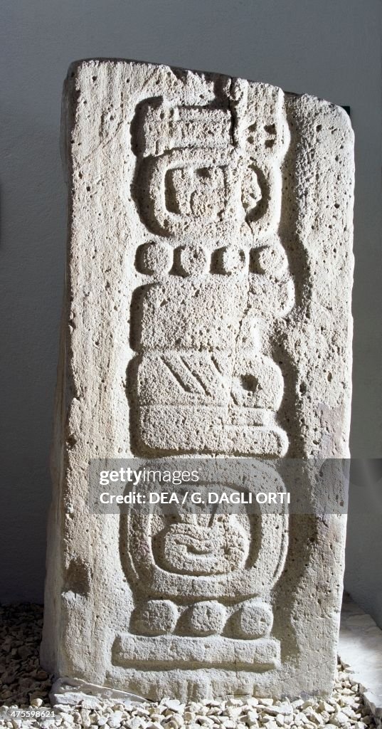 Stele 12 with glyphs...