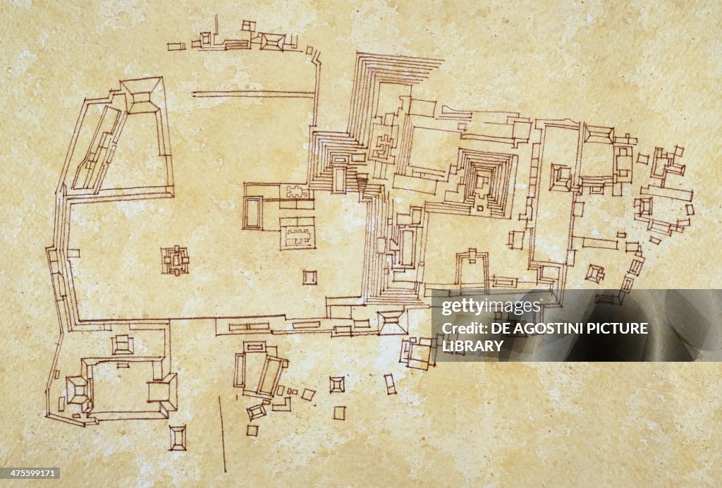 Copán Plan Map of the Copan site, drawing. Mayan civilisation. News Photo - Getty ...