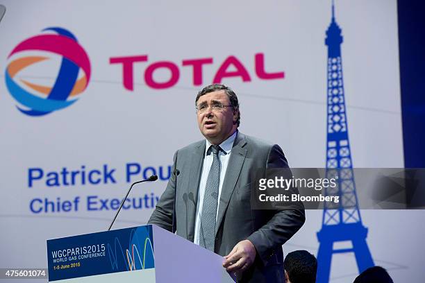Patrick Pouyanne, chief executive officer of Total SA, speaks during the opening ceremony of the World Gas Conference, in Paris, France, on Tuesday,...