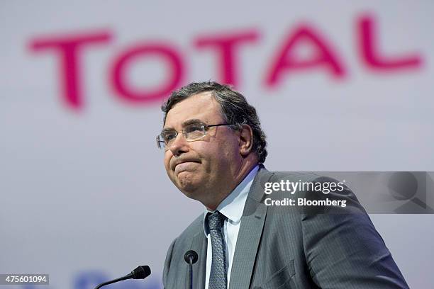 Patrick Pouyanne, chief executive officer of Total SA, pauses during the opening ceremony of the World Gas Conference, in Paris, France, on Tuesday,...