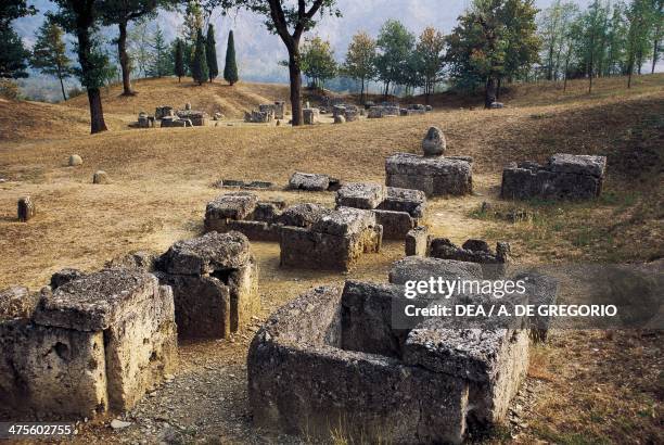 Etruscan necropolis of Marzabotto, Emilia Romagna, Italy. Etruscan civilisation, 6th-5th century BC.