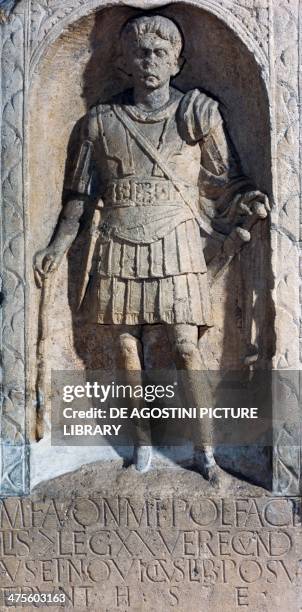 Stele of Marcus Favonius Facilis, a centurion of the 20th Legion, England, United Kingdom. Roman civilisation, 1st century. Colchester, Colchester...