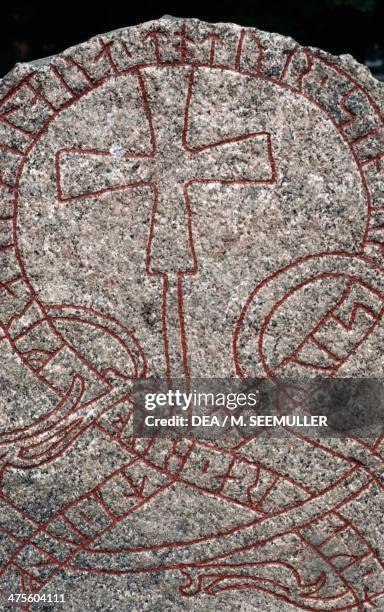 Rune stone, Oland island, Sweden. Viking civilisation.