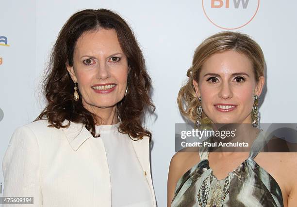 Kate Ledger and Sally Bell attend the "Australians In Film" Heath Ledger scholarship announcement dinner at Sunset Marquis Hotel & Villas on June 1,...
