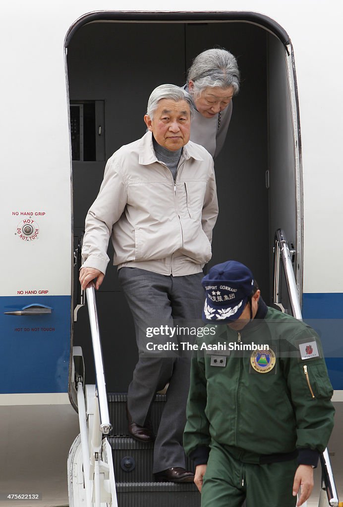 Emperor And Empress Visit Quake Hit Tohoku