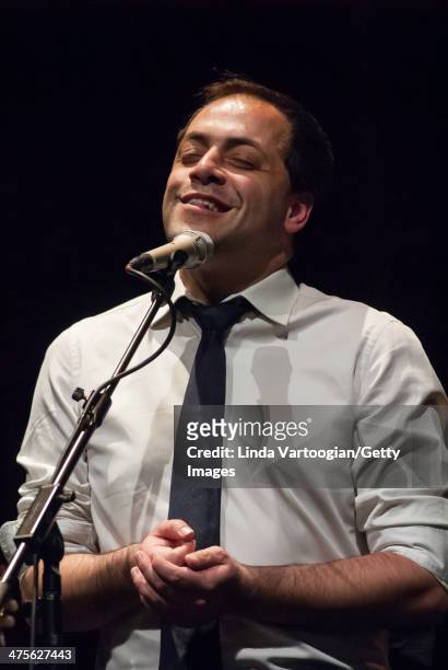 Portuguese Fado musician Antonio Zambujo performs during a World Music Institute concert at New York University's Skirball Center, New York, New...