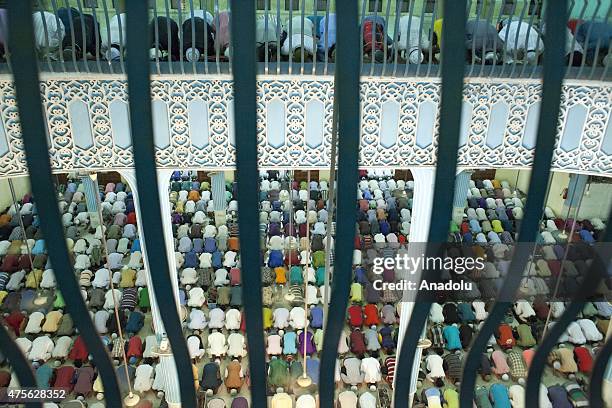 Muslims pray at Baitul Mokarram Mosque during the one of five holy nights of the Muslim's holy Shab-e-Barat, the night of fortune and forgiveness in...