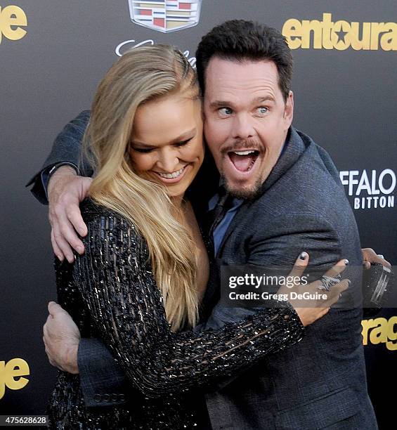 Actress/MMA fighter Ronda Rousey and actor Kevin Dillon arrive at the Los Angeles premiere of "Entourage" at Regency Village Theatre on June 1, 2015...