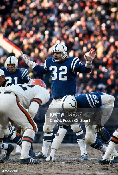 Mike Curtis of the Baltimore Colts in action against the Cincinnati Bengals during the AFC Divisional Playoffs December 26, 1970 at Memorial Stadium...
