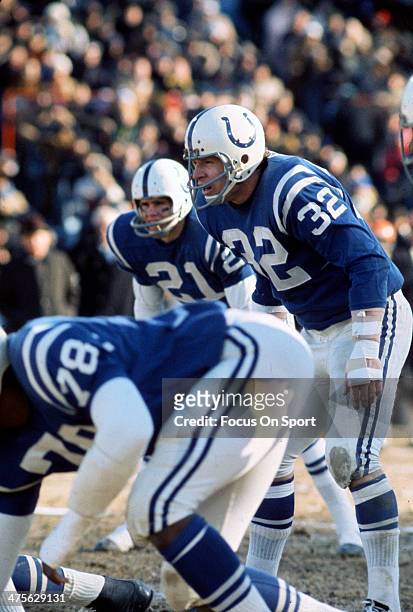 Mike Curtis of the Baltimore Colts in action during an NFL Football game circa 1974 at Memorial Stadium in Baltimore, Maryland. Curtis played for the...