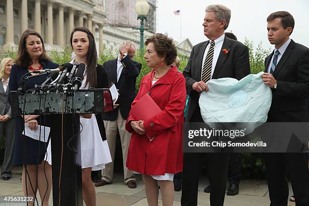 Angelina Sujata tells the story of how she was injured three years ago by a defective Takata airbag during a news conference with Rep. Diane DeGette...