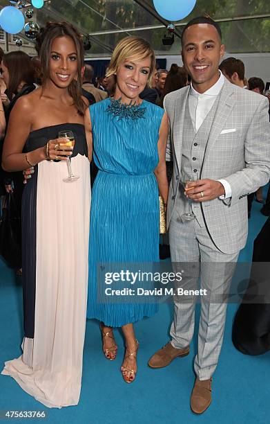Rochelle Humes, Glamour editor Jo Elvin and Marvin Humes attend the Glamour Women Of The Year awards at Berkeley Square Gardens on June 2, 2015 in...