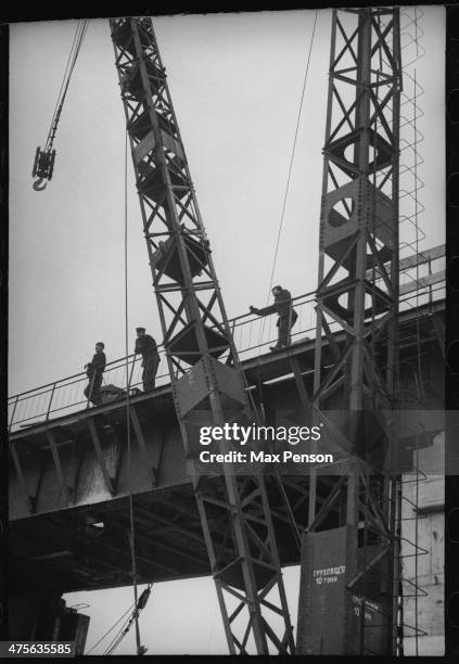 Construction of The Farkhad Hydroelectric Power Station, Uzbekistan, circa 1940.