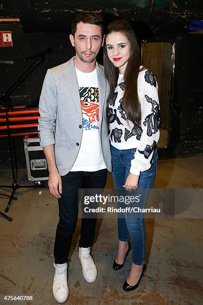 The Avener' Tristan Casara and singer Marina Kaye attend the 'Vivement Dimanche' French TV Show at Pavillon Gabriel on June 2, 2015 in Paris, France.