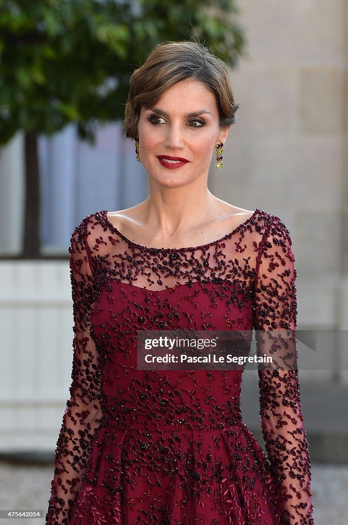 King Felipe Of Spain and Queen Letizia Of Spain On Official Visit In France : Day 1
