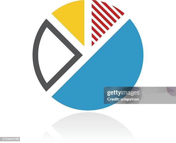 color pie graph icon - large circle infographic stock illustrations