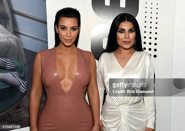 Kim Kardashian West and Singer-Songwriter Aryana Sayeed attend the Hype Energy Drinks U.S. Launch on June 2, 2015 in Nashville, Tennessee.