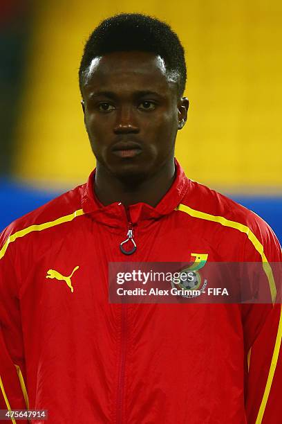 Emmanuel Ntim of Ghana is seen prior to the FIFA U-20 World Cup New Zealand 2015 Group B match between Argentina and Ghana at Wellington Regional...