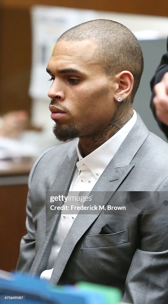 Chris Brown Court Hearing - Los Angeles, CA