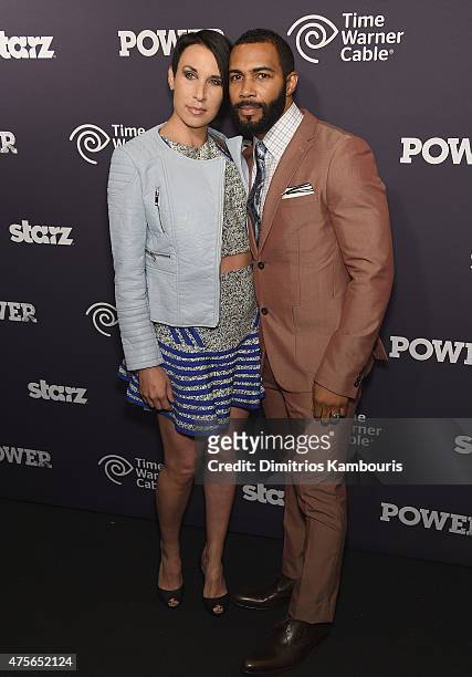Omari Hardwick and guest attend "Power" Season Two Series Premiere at Best Buy Theater on June 2, 2015 in New York City.