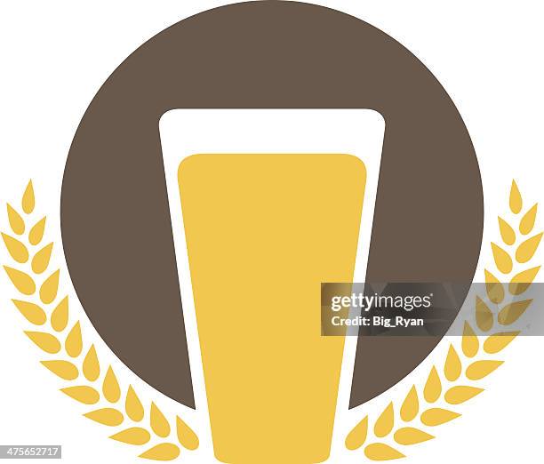 simple beer logo - pint glass stock illustrations