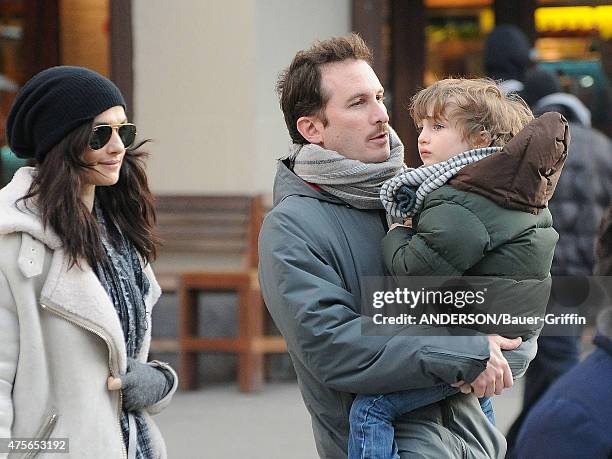 Rachel Weisz and Darren Aronofsky with their son Henry Chance are seen on January 05, 2011 in New York City.