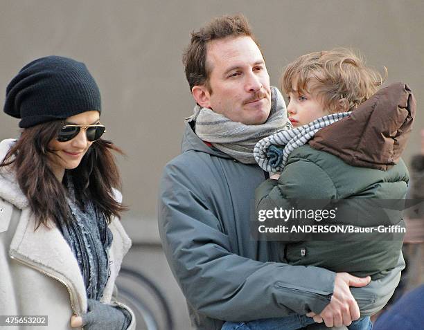 Rachel Weisz and Darren Aronofsky with their son Henry Chance are seen on January 05, 2011 in New York City.