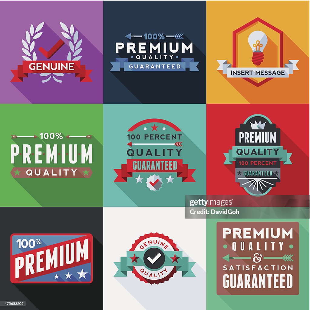 Plano conjunto de emblemas de rótulos &
