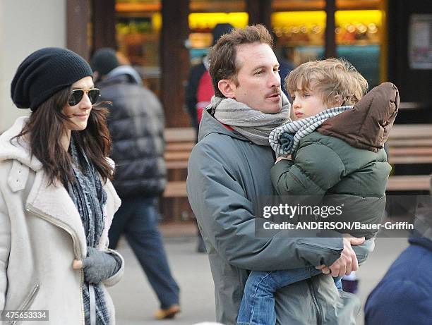 Rachel Weisz and Darren Aronofsky with their son Henry Chance are seen on January 05, 2011 in New York City.