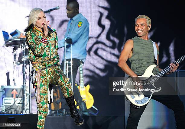 Gwen Stefani and Tony Kanal of No Doubt perform on Day 3 of the 3rd Annual BottleRock Napa Valley Music Festival at Napa Valley Expo on May 31, 2015...