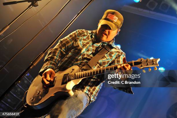 Chris Robertson of Black Stone Cherry performs on stage at KOKO on February 28, 2014 in London, United Kingdom.