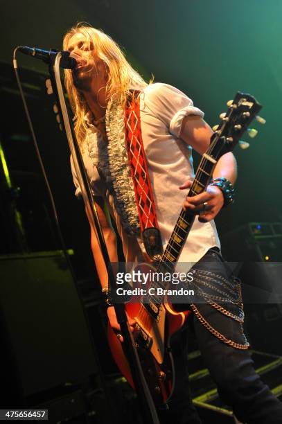 Ben Wells of Black Stone Cherry performs on at KOKO on February 28, 2014 in London, United Kingdom.