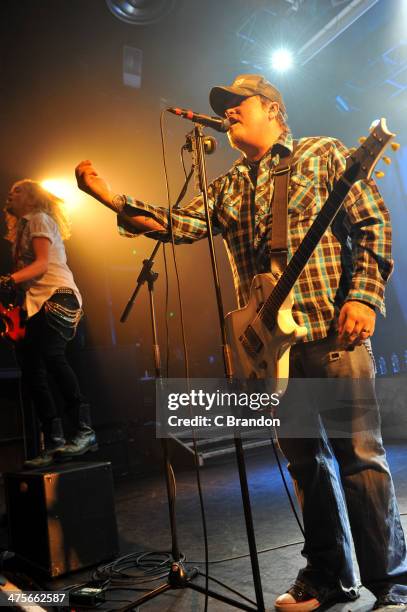 Ben Wells and Chris Robertson of Black Stone Cherry perform on stage at KOKO on February 28, 2014 in London, United Kingdom.