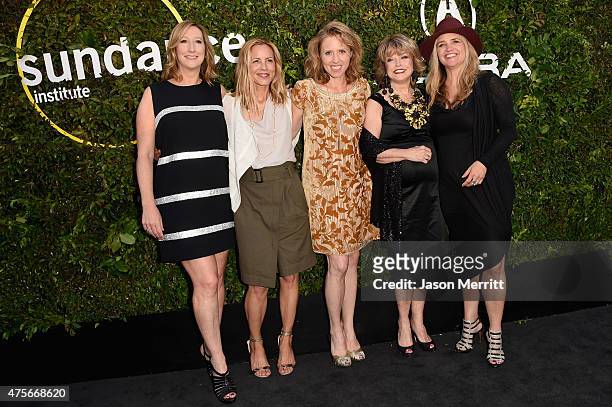 Executive Director of the Sundance Institute Keri Putnam, actors Maria Bello, Amy Redford, Sundance Institute board chair Pat Mitchell and CEO and...