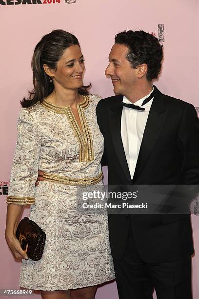 Guillaume Gallienne and his wife Amandine arrive for the 39th Cesar Film Awards 2014 at Theatre du Chatelet on February 28, 2014 in Paris, France.